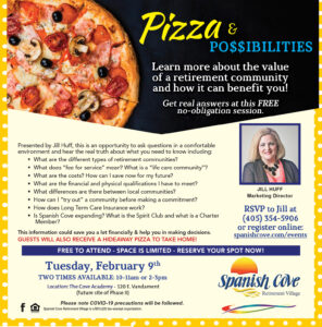 Pizza and Possibilities event Feb 2021 Spanish Cove